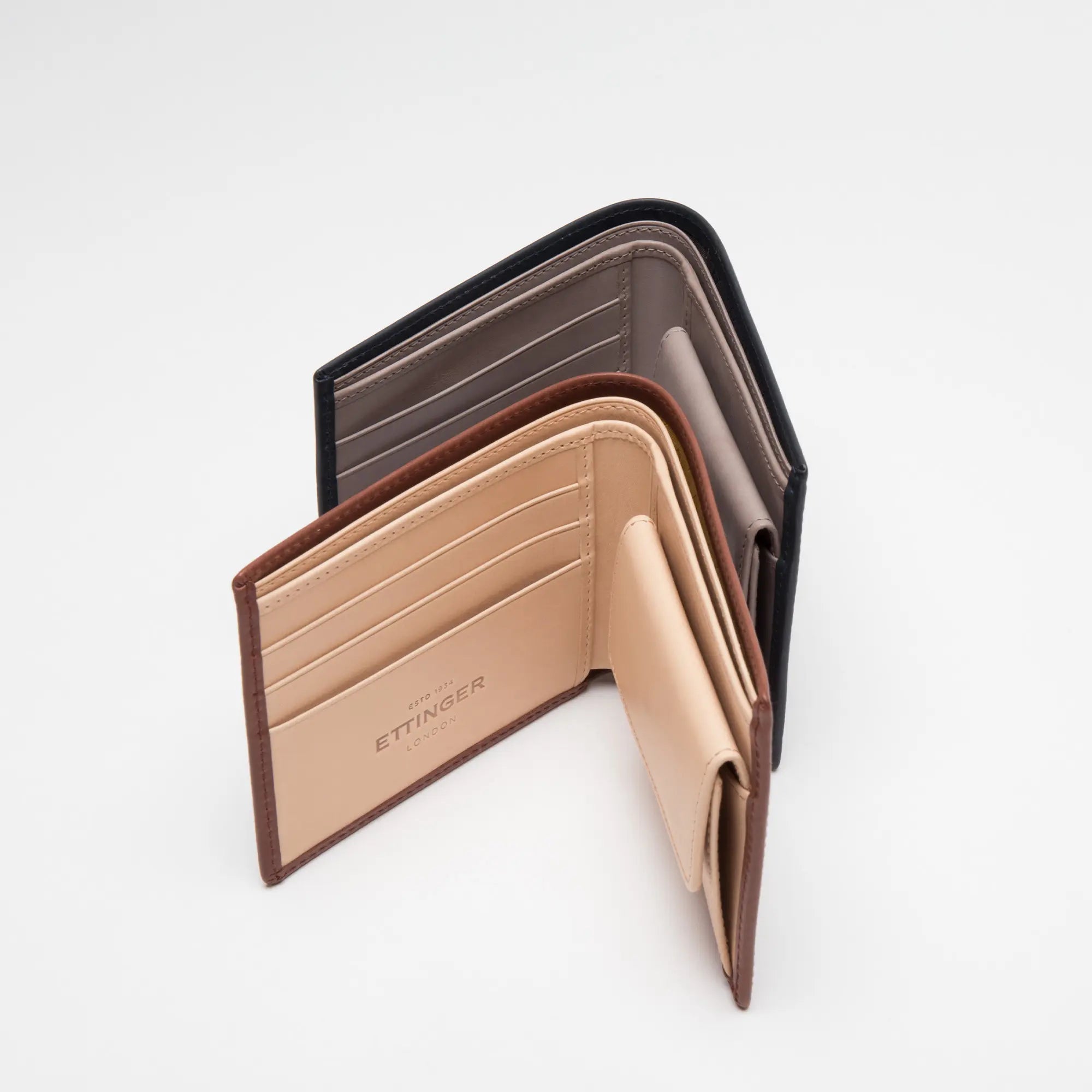 Handmade Leather Billfold Wallet with 3 C/C & Coin Purse