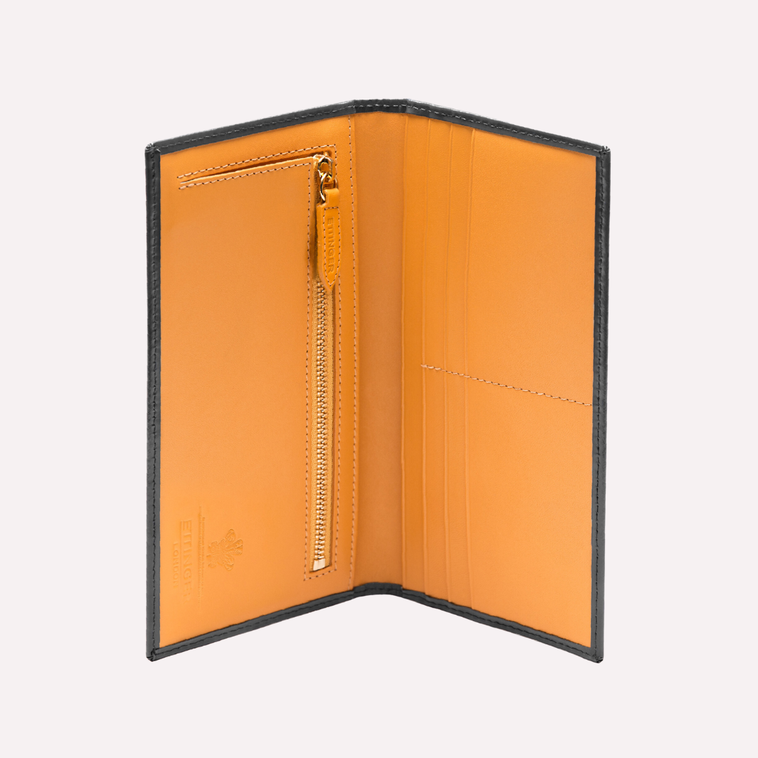 Heritage Leather Long Wallet with Zipped Pocket